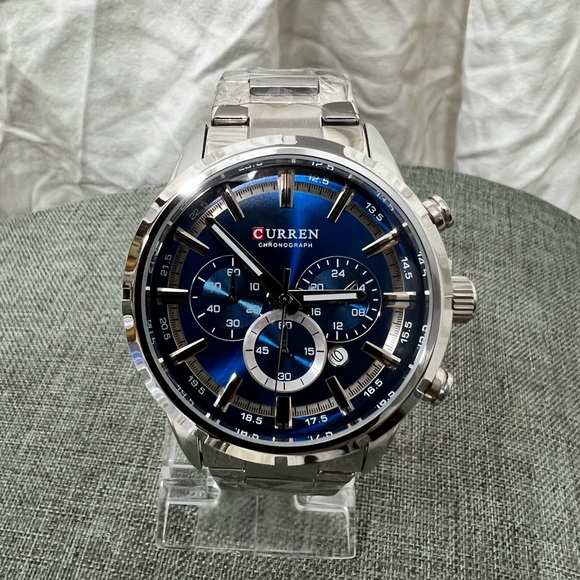 Fashion Jewelry Mens Business Watch Stainless Backing Silver Platted Loo… - Picture 5 of 9